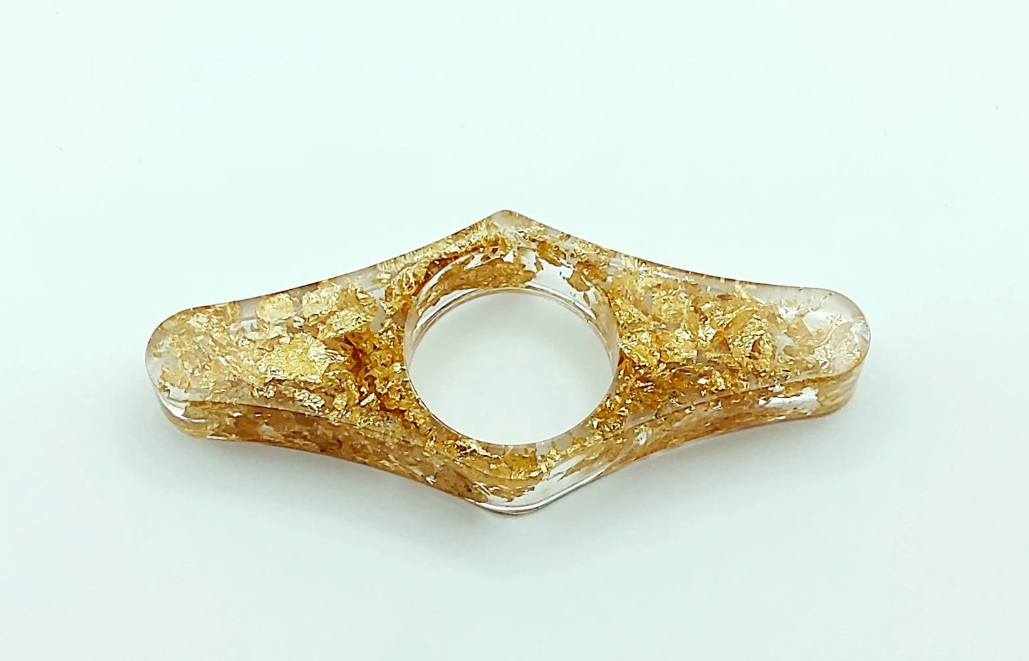 Bague de lecture Droite en résine époxy et feuille d'or.