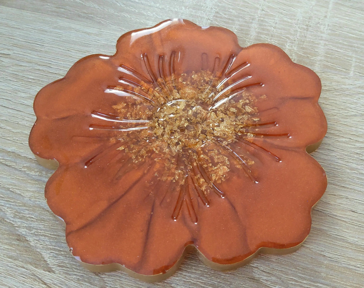Dessous de verres en résine époxy. Cuivre et or - PRETTY RESINE