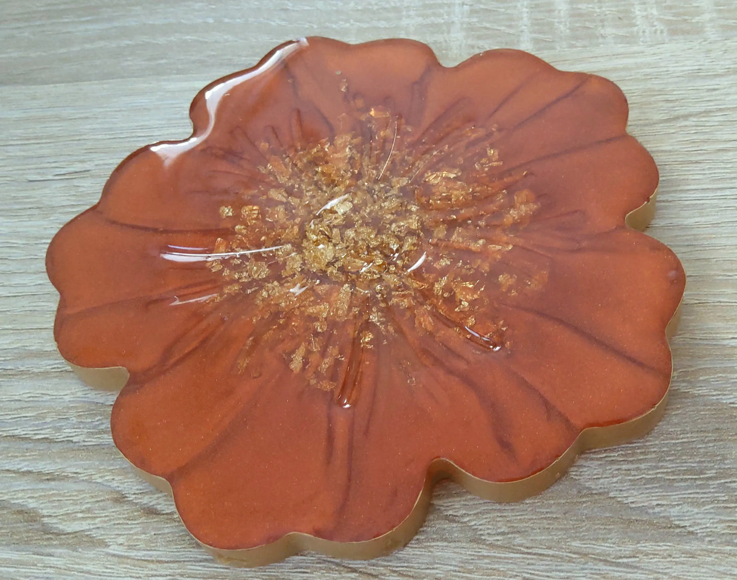 Dessous de verres en résine époxy. Cuivre et or - PRETTY RESINE
