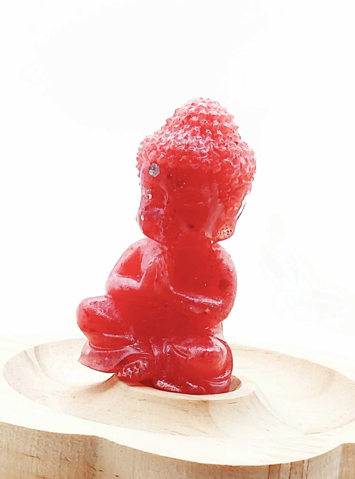 Mini statuette BOUDDHA en résine époxy. Blanc et or PRETTY RESINE
