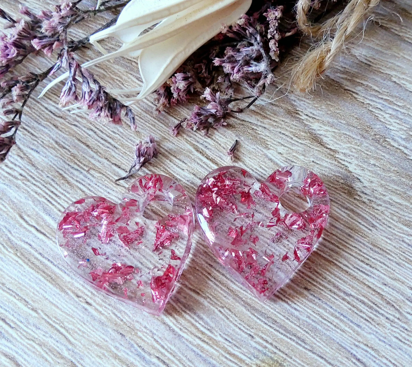Pampilles COEUR en résine PRETTY RESINE