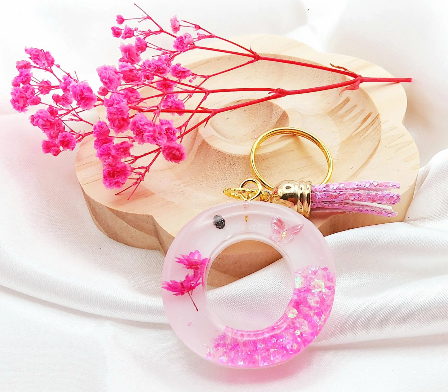 Porte-clés LETTRE O en résine époxy PRETTY RESINE