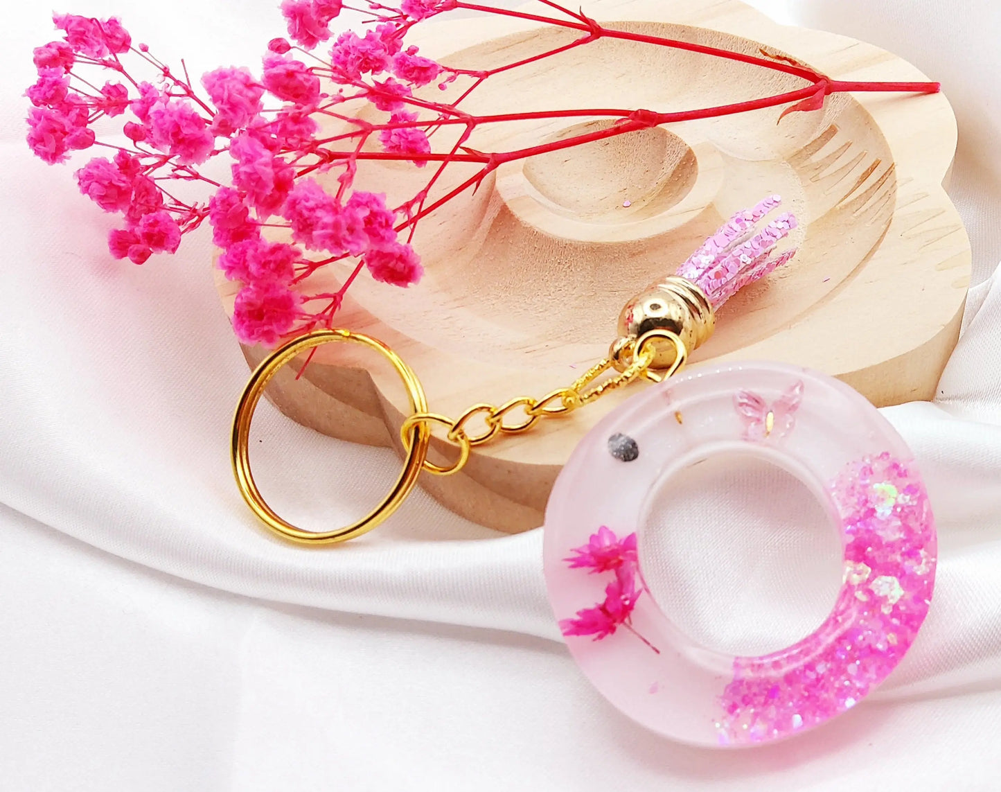 Porte-clés LETTRE O en résine époxy PRETTY RESINE
