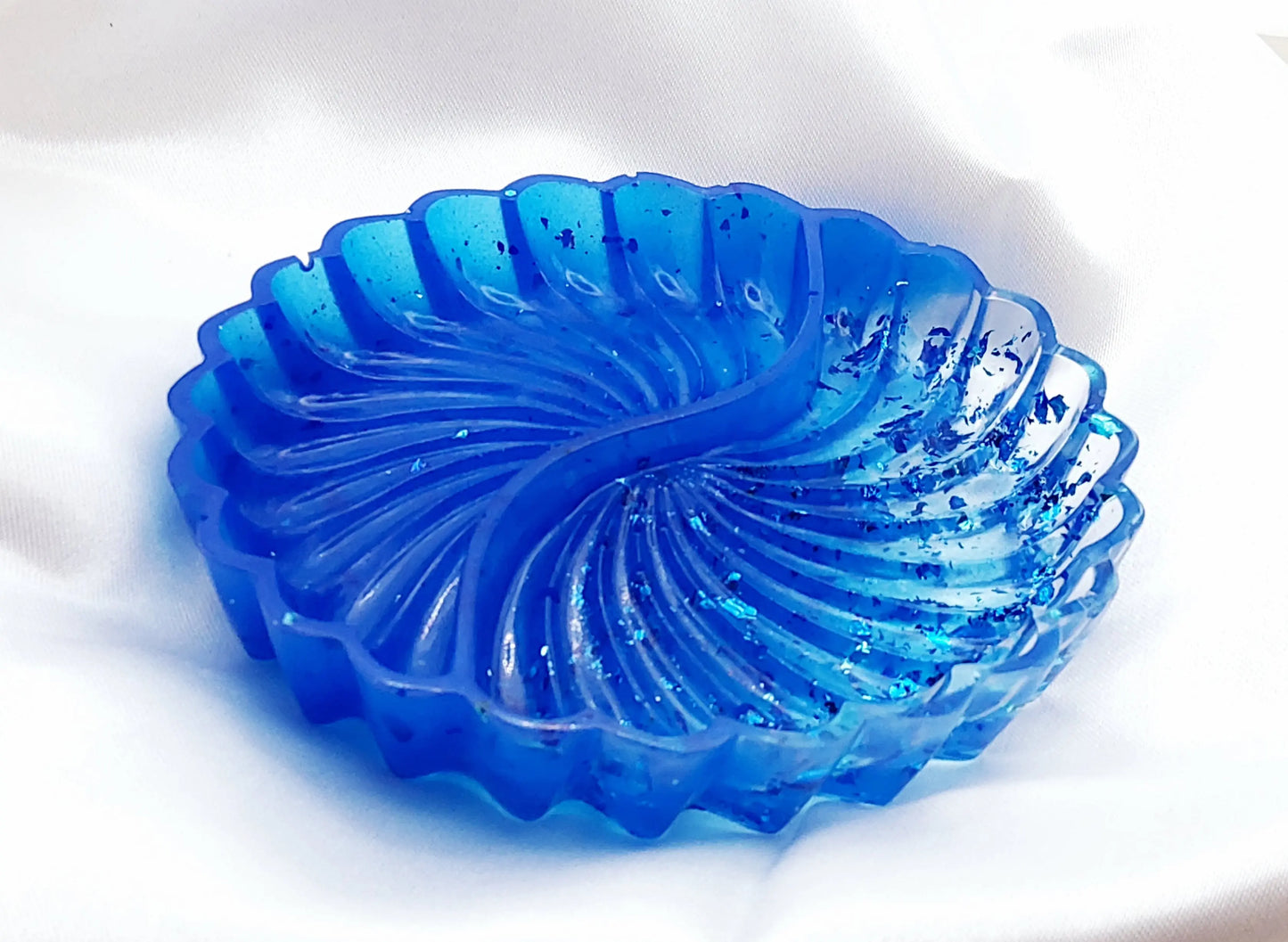 Vide-poches COQUILLE DOUBLE en résine. Bleu - PRETTY RESINE