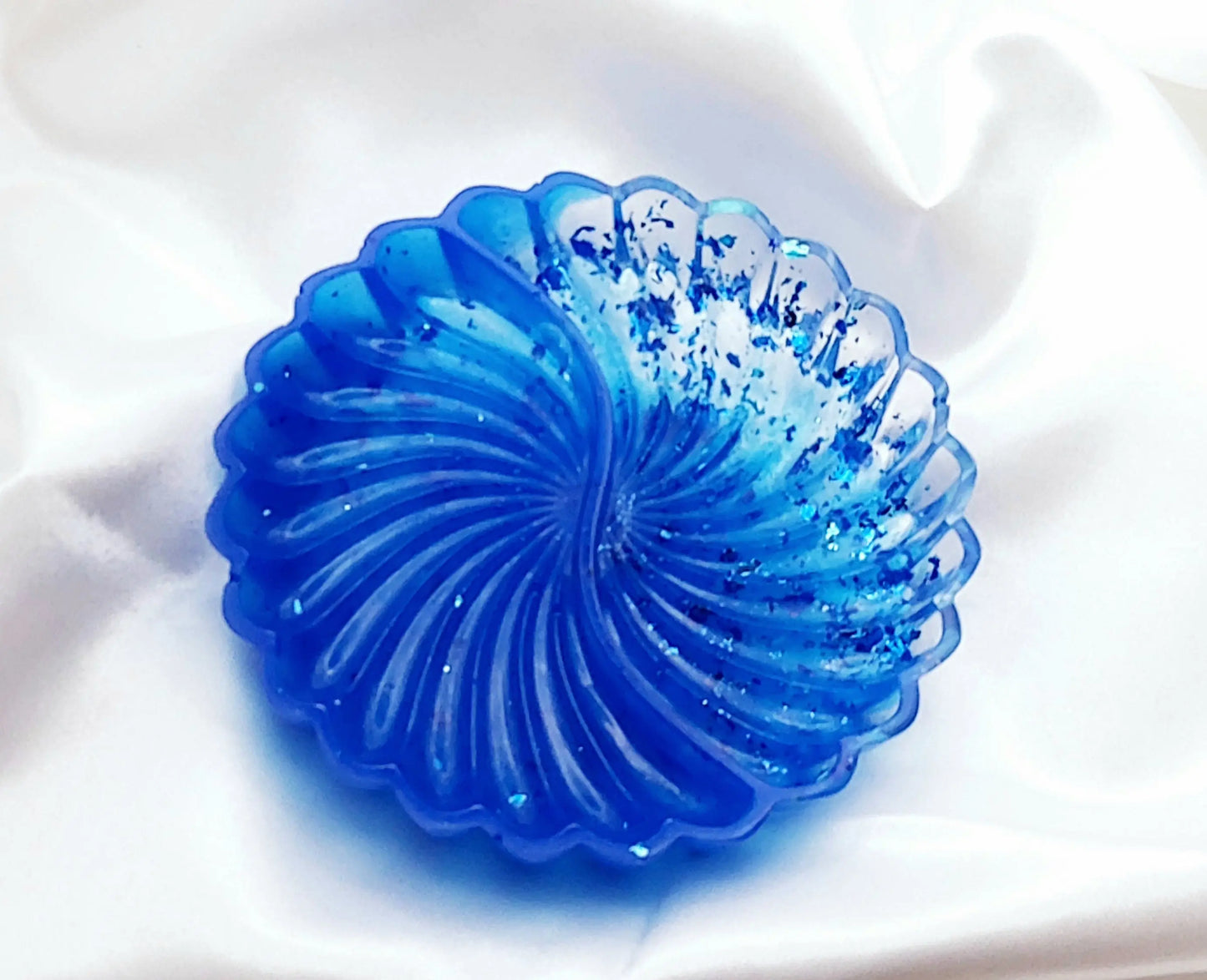 Vide-poches COQUILLE DOUBLE en résine. Bleu - PRETTY RESINE