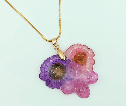 Pendentif "3 Fleurs Unies", et sa chaîne