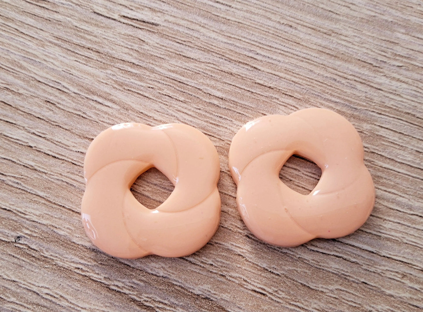 Pampilles CARLA en pate fimo, orange pastel - PRETTY RESIINE