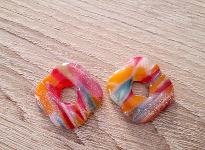 Pampilles CARLA en pâte fimo. Multicolore irisé - PRETTY RESINE