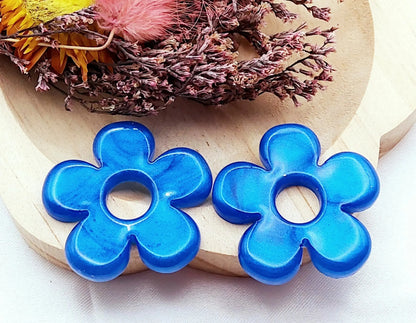 Pampilles CLARA en résine. Bleu - PRETTY RESINE