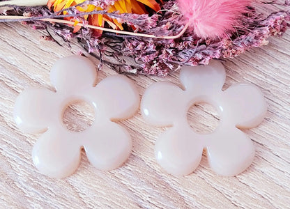 Pampilles CLARA en résine époxy. Beige - PRETTY RESINE