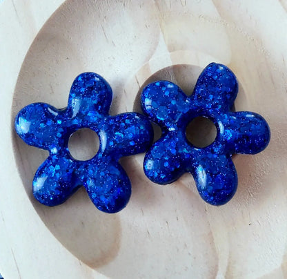 Pampilles en résine. Paillettes Bleues marine. PRETTY RESINE