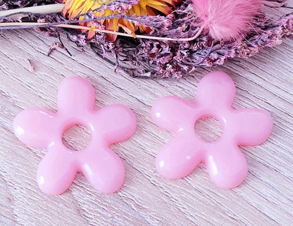 Pampilles DAISY en résine époxy. Rose clair - PRETTY RESINE