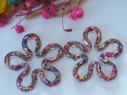 Pampilles IRIS en résine époxy. Paillettes multicolores - PRETTY RESINE