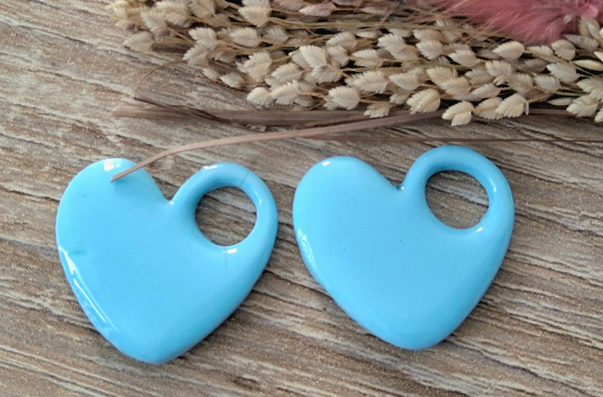 Pampilles KIARA en pâte Fimo. Bleu pastel - PRETTY RESINE