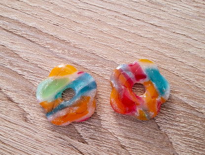 Pampilles LINA en pâte fimo. Multicolore irisé - PRETTY RESINE