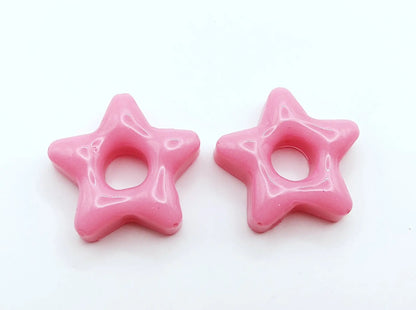 Pampilles STAR en résine. Rose Barbie - PRETTY RESINE