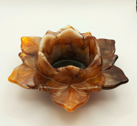 Porte-bougie GRANDE FLEUR DE LOTUS PRETTY RESINE