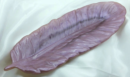 Vide-poches PLUME  en résine époxy. Mauve - PRETTY RESINE