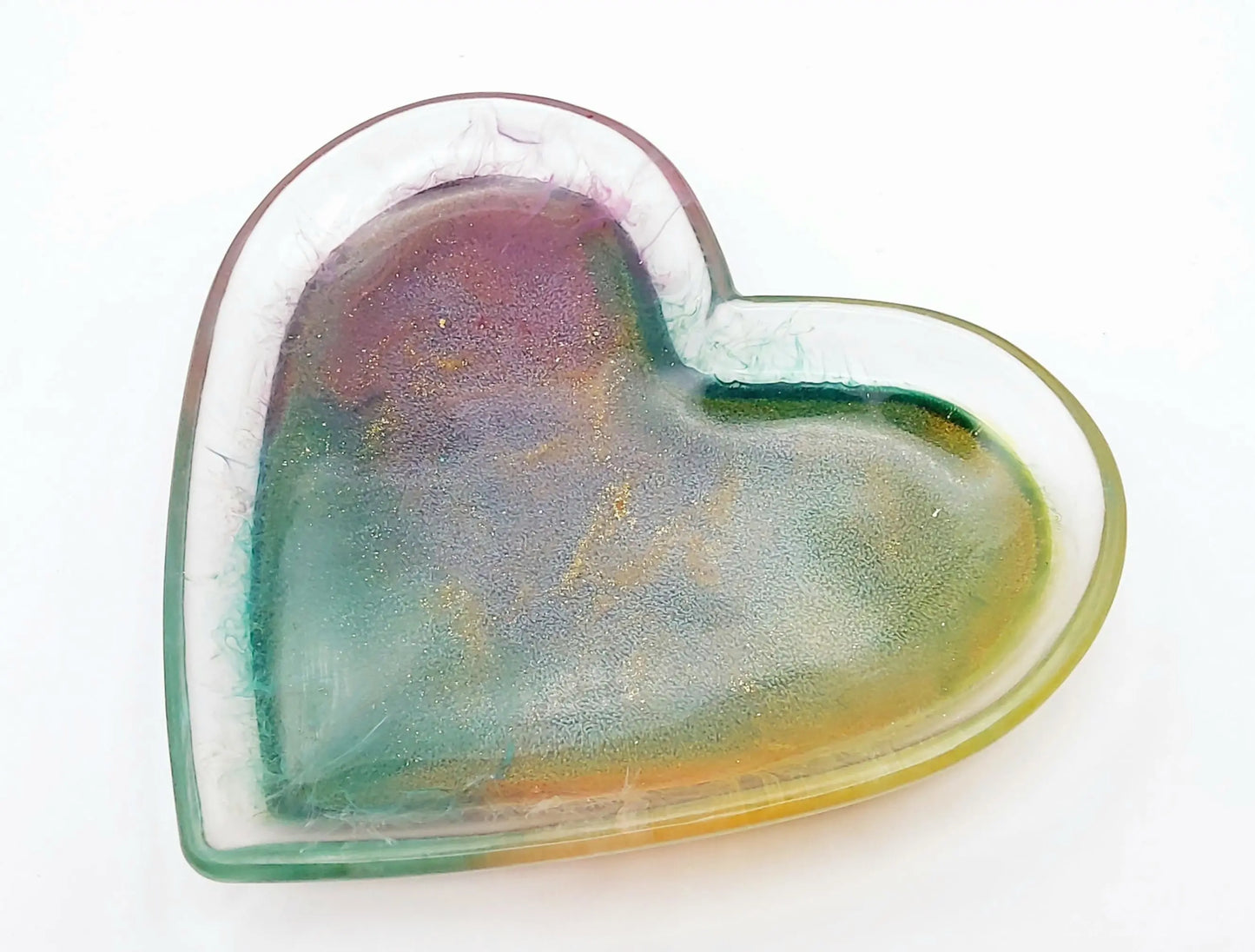 Vide-poches Coeur en résine, effet pétri multicolore